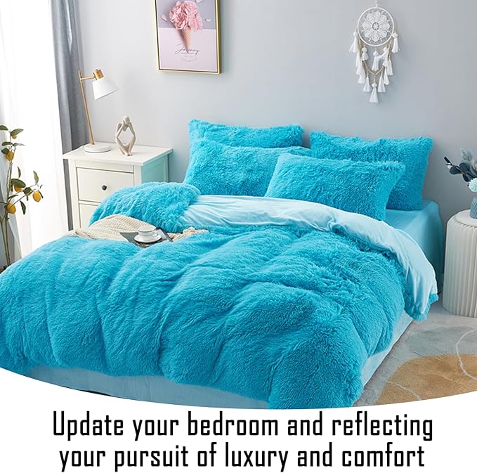 MorroMorn Flower Pillow Shaped Throw Pillows, 20" Floor Pillow Butt Cushion - Fluffy Shaggy Daisy Floral Decorative Pillows for Bed Couch Sofa Chair Cute Plush Faux Fur Room Decor (Aqua)