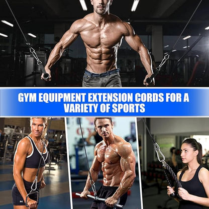 TOBWOLF Gym Cable Extension, Fitness Extension Rope Attachment Compatible with Home Gym Accessories Thick 0.2", Replacement Gym Cable Machine Extension for LAT/Tricep Pull Down, Leg Extensions Machine
