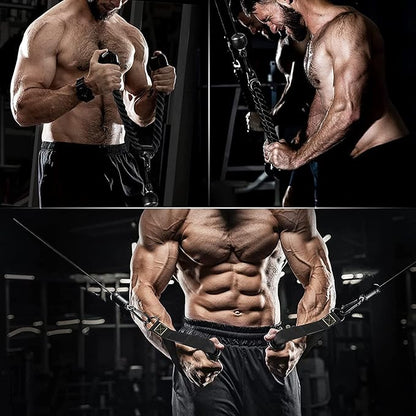 Weight Cable Pulley System Gym Upgraded Fitness LAT and Lift Pulley Attachments Tricep Workout Pulley System with Adjustable Length Cable for Home Gym LAT Pull Down Biceps Curl Tricep Arm Workouts