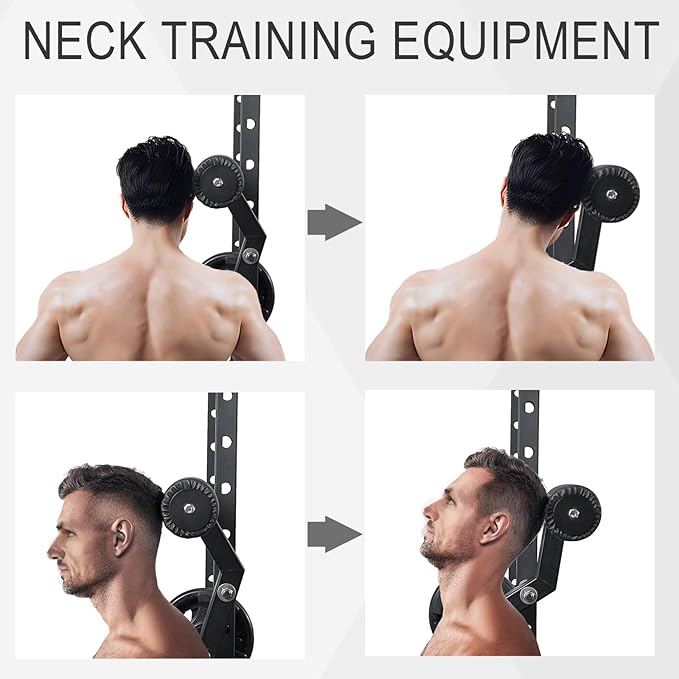 Upgraded Rack Mount Neck Traniner, Neck Machine Strengthener for Muscles Training, Neck Workout Equipment Power Rack Attachment for Home Gym Fitness