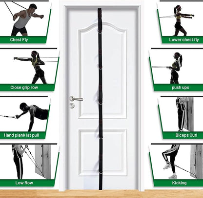 Slim Panda Door Anchor Strap for Resistance Bands, Door Resistance Bands for Workouts, Strength Training, Portable Door Gym Attachment for Home Fitness, Multi Point Anchor Workout Equipment