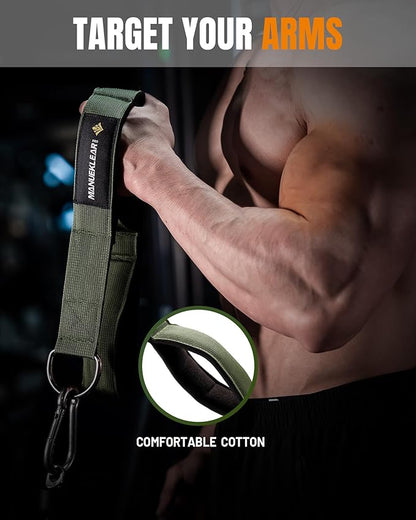 MANUEKLEAR Tricep Rope Cable Attachment Handles, Greater Range of Motion, Tricep Pull Down Rope for Push Downs, Crunches, Facepulls for Professional Gym