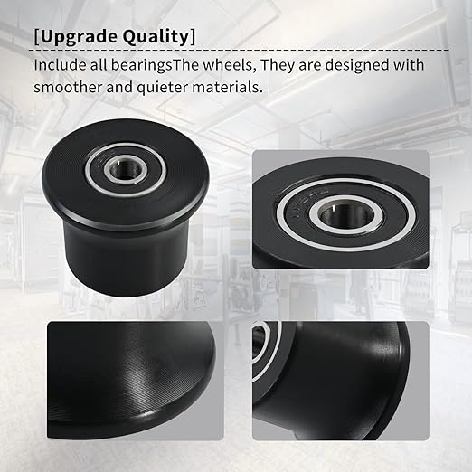 4 Rolling Seat Trolley Wheels,Sliding Seat Bracket Roller, Fit for Bowflex Home Gym Compatible Models Blaze, Classic, Elite, Motivator2, Pr1000, Sport, Conquest, Ultimate2, Schwinn Comp, Revolution