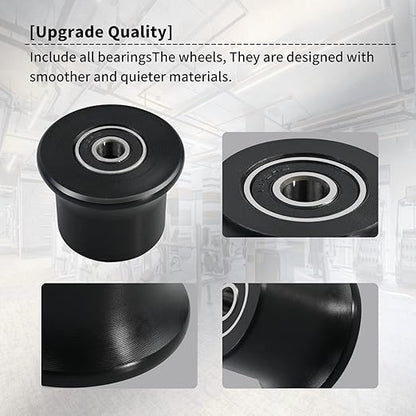 4 Rolling Seat Trolley Wheels,Sliding Seat Bracket Roller, Fit for Bowflex Home Gym Compatible Models Blaze, Classic, Elite, Motivator2, Pr1000, Sport, Conquest, Ultimate2, Schwinn Comp, Revolution