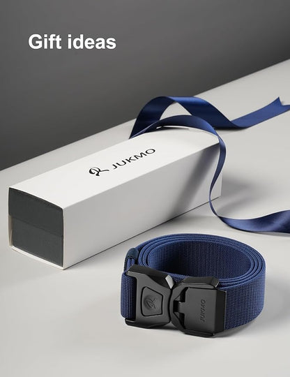 JUKMO Quick Release Tactical Belt, Military Work 1.5" Nylon Web Golf Belt with Heavy Duty Seatbelt Buckle