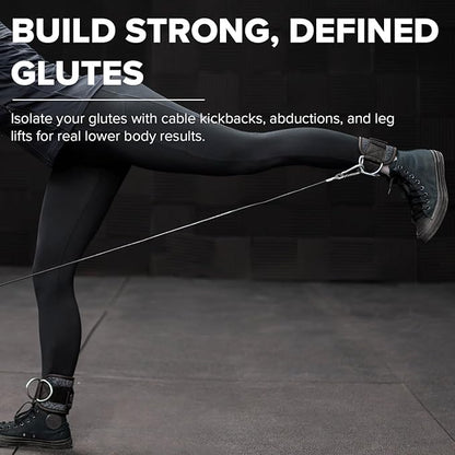 Women's Ankle Strap for Cable Machines & Resistance Bands: Gym & Home Workout Cuff Attachment for Leg Extensions, Kickbacks, Hip Abductors - Booty Exercises