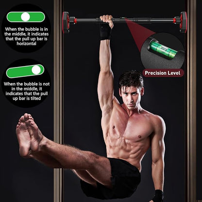 NUOBESTY Pull up Bar, 25.5'' - 39.3'' Adjustable Pull up Bar Doorway with Locking Mechanism Strength Training Workout Equipment for Fitness, Upper Body Workout, Home Gym Accessories, Max Load 440lbs