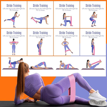 Fabric Resistance Bands Set – Booty Bands for Legs & Glutes, 3 Resistance Levels, Non-Slip Workout Bands for Women & Men, Ideal for Yoga, Pilates, Fitness, and Home Workouts