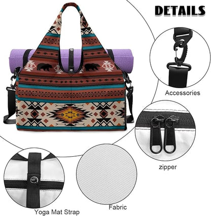Yoga Mat Bag for Women Men Large Carryall Tote with Adjustable Shoulder Strap for Gym Yoga Travel Pilates Office