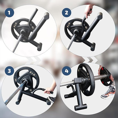 Deadlift Jack Barbell Stand,Barbell Stand for Weight Training Home Gym Easily Unload and Load 600lbs Barbell Plates for Deadlift Exercise
