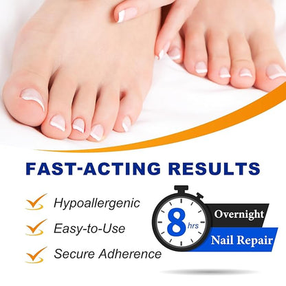 64 pcs Toenail Treatment Extra Strength-8-Hrs Overnight Nail Repair,ingrown toenail treatment,Strengthens Brittle Nails,Improves Texture & Thickening Hypoallergenic Easy