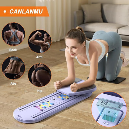 Pilates Board,Multifunctional Rebound Abdominal Board,Foldable Pilates Reformer Set, Ab Core Trainer Machine,Ab Exercise Board,Abs Workout Equipment for Women Home Gym Equipment