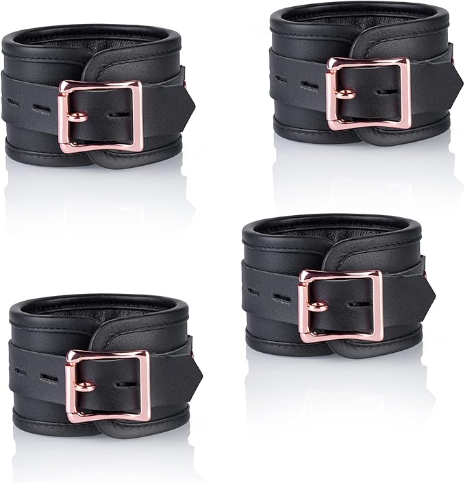 Soft Adjustable Straps Set PU Leather Kit for Hand-Wrist-Ankle Home Gym Sports