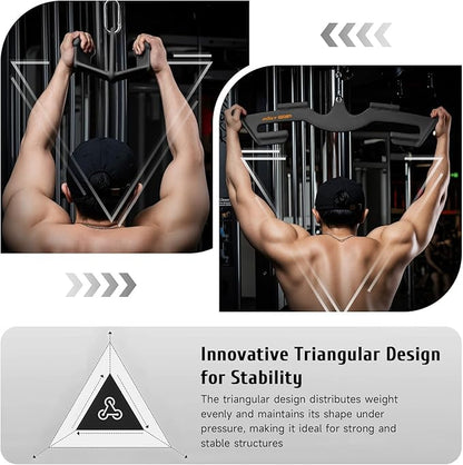 LAT Pull Down Bars Set, Triangular Stability LAT Pulldown Attachments with 8 Ergonomic Handles for Whole Back Training, Non-Slip Cable Machine Attachment for Gym Home Workout