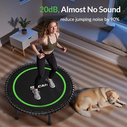 BCAN 450LBS/550LBS Foldable Mini Trampoline, 40"/48" Fitness Trampoline with Durable Bungees, Stable & Quiet Exercise Rebounder for Adults,Great Mini Trampoline for Indoor/Garden Workout - 2