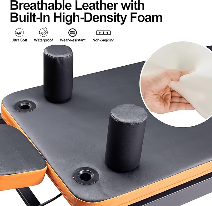 Pilates Reformer, tianhong Foldable Reformer Pilates Machine for Home Workout, with Springs & Cords, Pilates Equipment for Advanced and Beginners Users, Up to 250 lbs