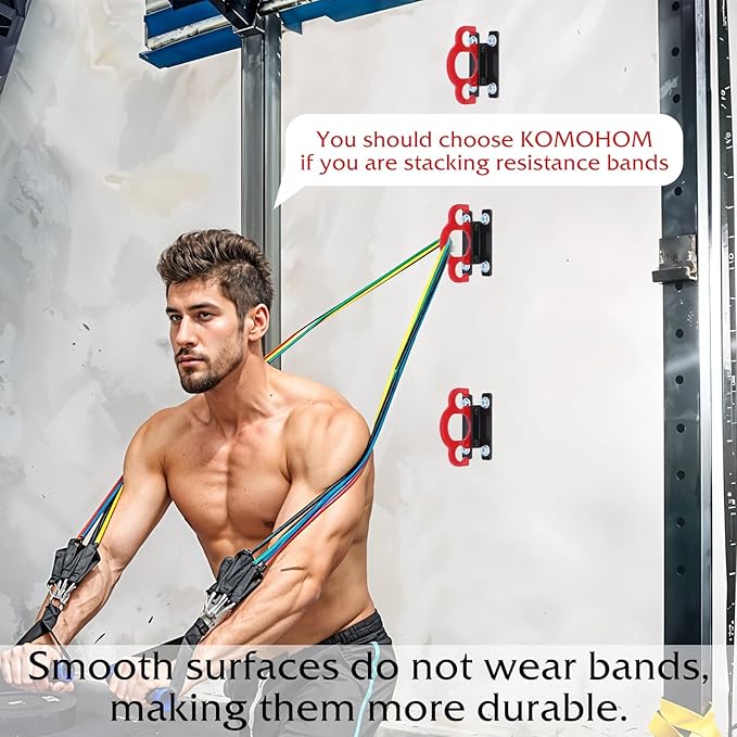 Resistance Band Wall Anchors,Workout Wall Mount Anchor,Band Wall Mounts Gym Anchor,Band Hooks, Space-Saving Wall-Mounted Clip for Home Gym Workouts,for Strength Training,Fitness,Physical Therapy