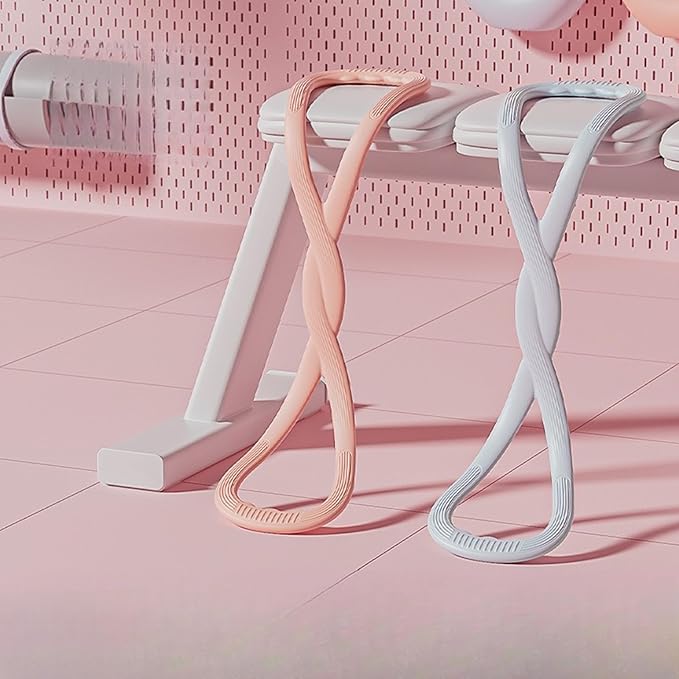 Upgraded Figure 8 Resistance Band - Portable Silicone Exercise Band for Yoga, Strength Training & Full Body Workouts | Home Gym & Travel Equipment