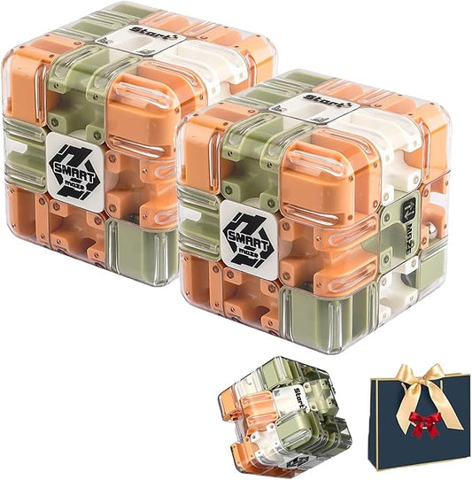 Large Labyrinth 3D Puzzle Maze Cube, 3D Magic Cube Maze Ball Puzzle, Engaging Brain Teaser Magic Cube, Handheld Fidget Game for Anxiety Relief (A-2PCS)
