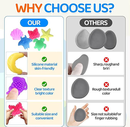 6psc Ocean Series Fidget Toys Sensory Stone for Kids，Textured Soft Worry Stone for Autism Kids Calming - Fidget Stress Toys for Students Anxiety Relief - Small Prizes Fidget Toys