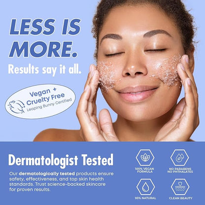 Hyaluronic Acid Facial Scrub - Dermatologist Tested, Anti-Aging, Korean Skin Care, Hydrates & Plumps Dry Skin, Improves Texture & Firmness - Gentle, Vegan, 95% Natural - 1 Pack