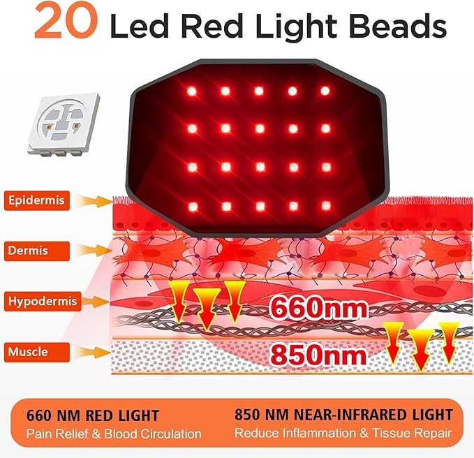 Arm Heating Pad with Heat & Vibration & Red Light, Cordless Elbow Heating Pad with 31IN Detachable Extension Strap,Wireless Arm Massager with Heat for Elbow Hand Knees Leg Ankles Wrists, Velcro