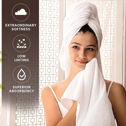 Oakias Premium 6 Piece Towel Set – 600 GSM – 2 Bath Towels, 2 Hand/Hair Towels, and 2 Washcloths – 100% Ring-Spun Cotton, Highly Absorbent & Super Soft – Towels for Bathroom, Hotels, Spa & Gym