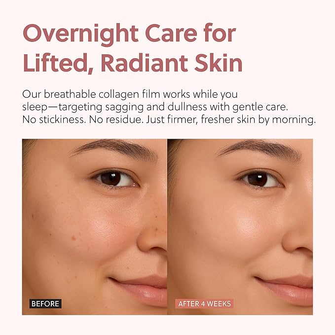 QUIA Overnight Collagen Wrapping Mask – Wake Up with Firmer, Hydrated Skin – Easy Peel-Off Formula – Korean Skincare for Radiance and Elasticity – For All Skin Types, 75ml