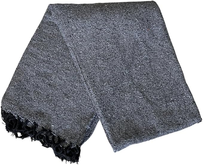 Open Road Goods Solid Color Mexican Yoga Blanket – Large Handwoven Throw for Yoga, Beach, Camping or Home – Soft and Durable Cotton Blend