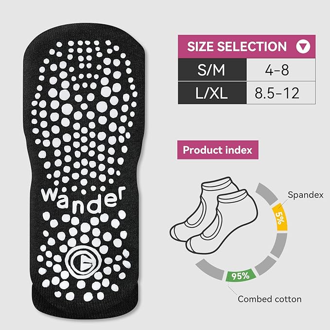 Yoga Socks Non Slip Skid Socks with Grips Pilates Ballet Barre Socks for Women