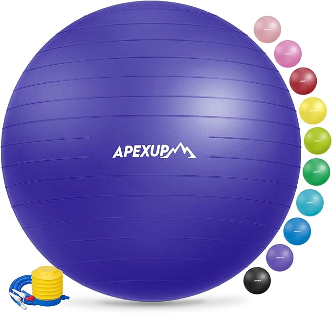 APEXUP Yoga Ball Exercise Ball Anti Slip Heavy Duty for Fitness, Balance & Core Workout