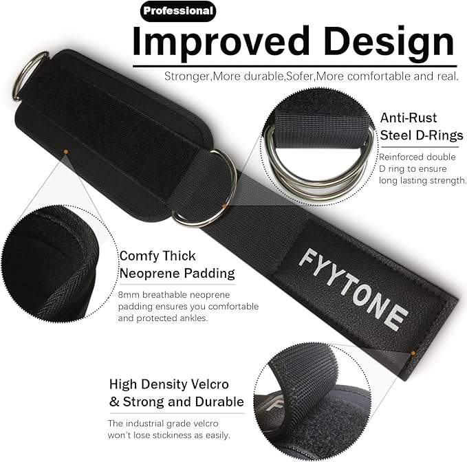 Ankle Resistance Bands with Cuffs, Women Workout for Home Gym, Glutes Exercise at Home, Ankle Strap for Cable Machines Women, Shaping The Perfect Butt.