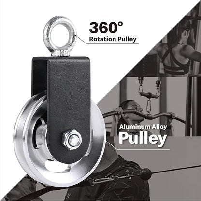 Pulley system for home gym, Aluminum GYM Pulley Wheel Universal Aluminum Alloy Bearing Pulley Wheel for Cable Machine Gym Equipment Part Garage Door