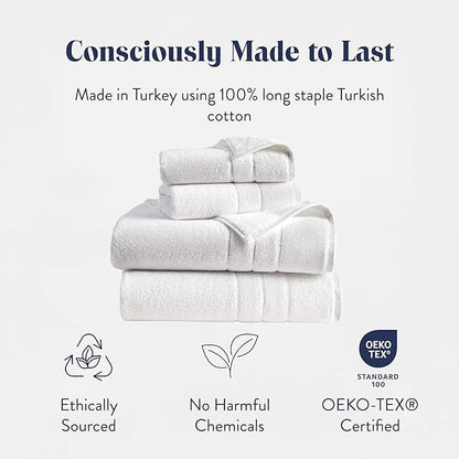 Brooklinen Super-Plush Turkish Cotton Bath Sheets Set of 2 Cotton, 820 GSM, Highly Absorbent, Machine Washable, Perfect for Home & Bathroom (40" x 65", White)