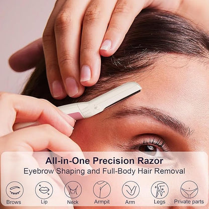 Face Razors for Women, Dermaplane Razor for Women Face, Eyebrow Razor, Dermaplaning Tool, Skin Safe Microblades, Peach Fuzz Remover (9ct, Pearl Blush)