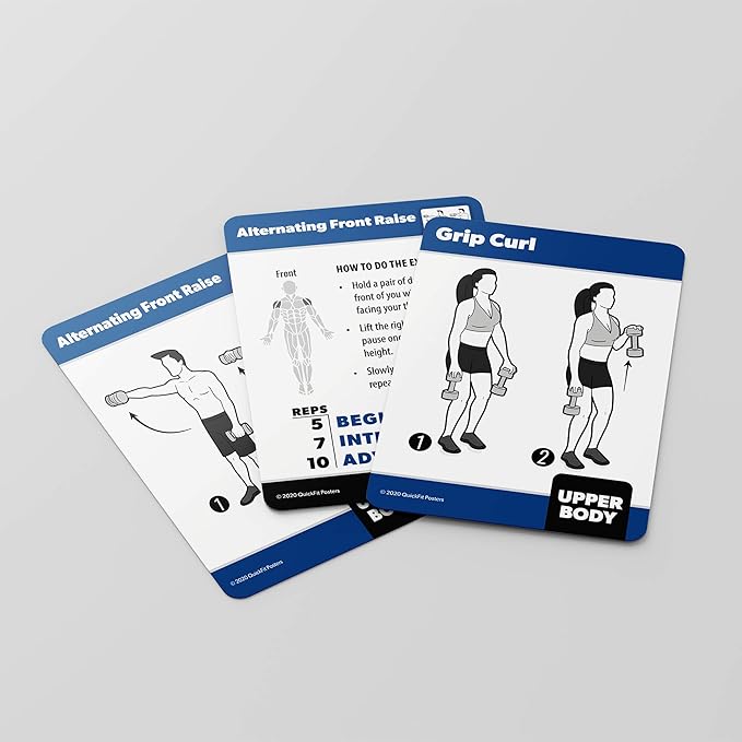 10 Pack: Exercise Workout Poster Set - Dumbbell Volume 1 & 2, Suspension, Kettlebell, Resistance Bands, Stretching, Bodyweight, Barbell, Yoga Poses + Dumbbell Exercise Cards