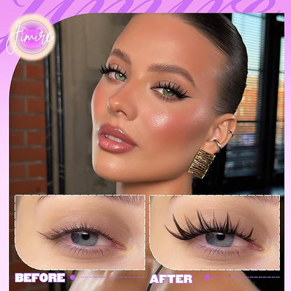 Manga Lash Clusters Natural Eyelash Clusters C Curly 10-14MM Fairy Cluster Eyelash Extensions with Spikes 110Pcs Wispy Individual Lashes Clusters DIY Natural Eyelashes Clusters at Home