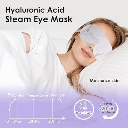 Steam Eye Mask, Heated Eye Mask for Sleep,Warm Compress with Hyaluronic Acid,Moist Heat for Dry Eye Relief,Spa,Stye Eye Treatment,Travel Essentials & Relaxation Gifts,Lavender 10 Packs