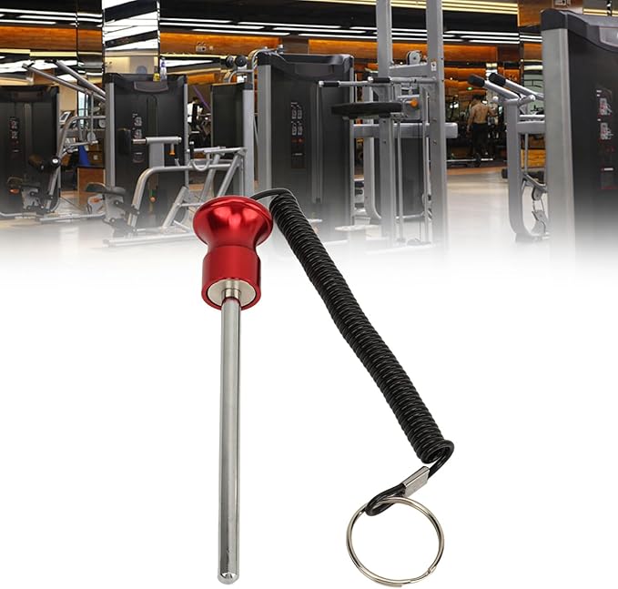 Weight Stack Pin, Weight Machine Pin Magnetic Weight Pin with Pull Rope, Quick Release Pin Universal Replacement Selector Lock Pin Strength Training Equipment for Home Gym (Red)