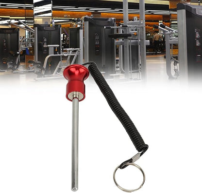 Weight Stack Pin, Weight Machine Pin Magnetic Weight Pin with Pull Rope, Quick Release Pin Universal Replacement Selector Lock Pin Strength Training Equipment for Home Gym (Red)