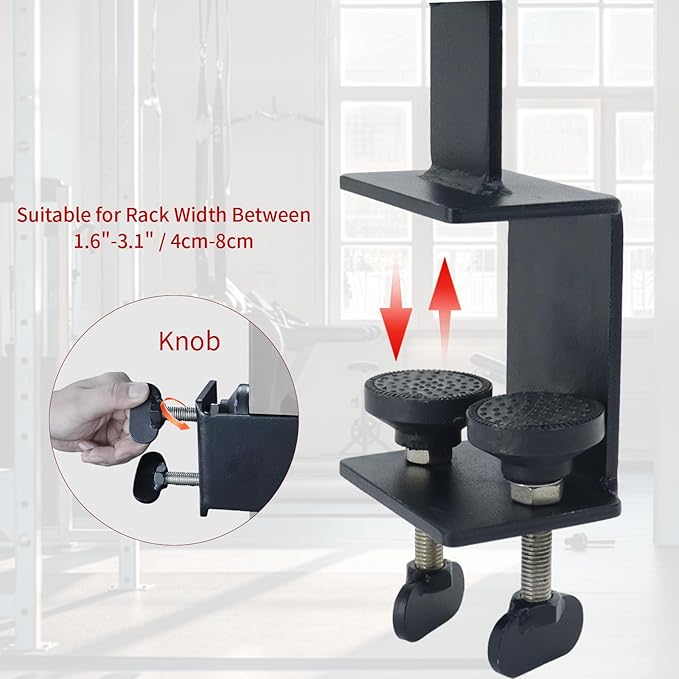 Nordic Hamstring Curl Squat Rack Attachment for Power Rack, Sit Up Bar Foot Holder for Ultimate Home Gym Experience Split Squat Core Workout for Hamstring Curl Sit Up