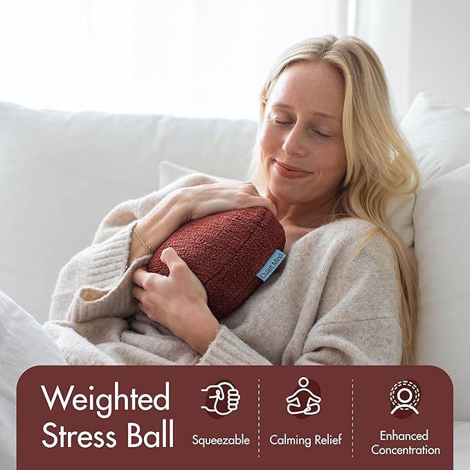 Quiet Mind 1.5 lb Weighted Stress Squeeze Ball – Soft Squishy Fidget Gadget for Adults – Help Relieve Stress, Anxiety, Tension - Promotes Focus, Clarity - Sensory Ball for Desk, Office, or Home Use
