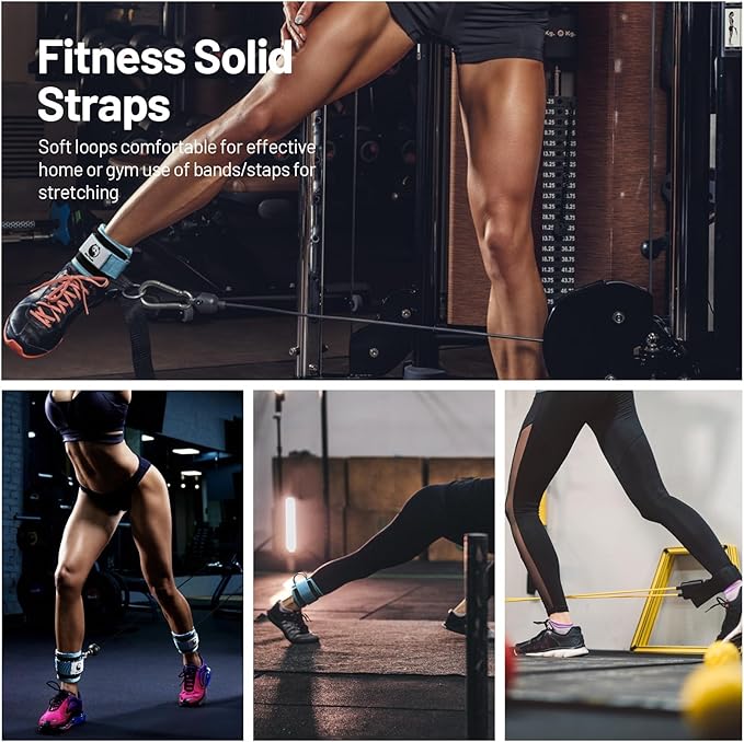 Slim Panda Ankle Strap for Cable Machine,Ankle Cuff for Kickbacks, Booty Hip Abductors,Glute Workouts, Leg Extensions, Curls for Men and Women, Adjustable with Double D-Rings