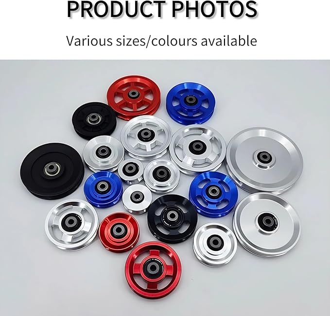 Pulley system for home gym, Aluminum GYM Pulley Wheel Universal Aluminum Alloy Bearing Pulley Wheel for Cable Machine Gym Equipment Part Garage Door
