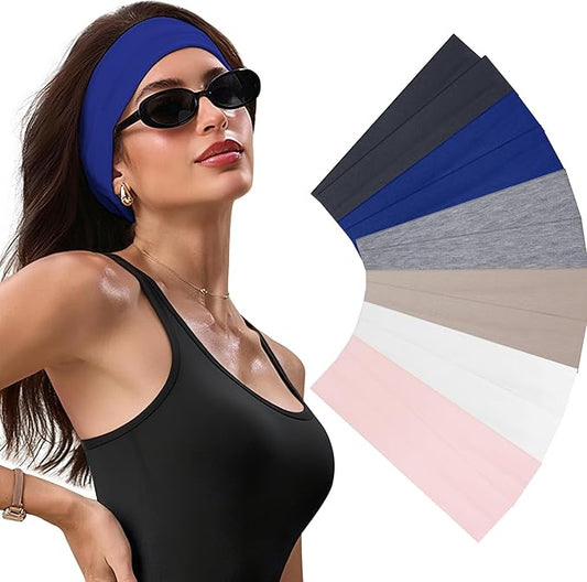 Headbands for Women - 12Pcs Non-Slip Cotton Cloth Headbands for Women's Hair Accessories,Fashion Sports Hair Bands & Ties,Soft Fabric for Yoga,Running,Workout