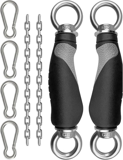 Upgrade LAT Tricep Rope Cable Attachment, Rubber Gym Exercise Handles for Cable, Ergonomic Single Handle Tricep Attachment Cable Machine, LAT Pull Down Attachments for DIY Workout Equipment