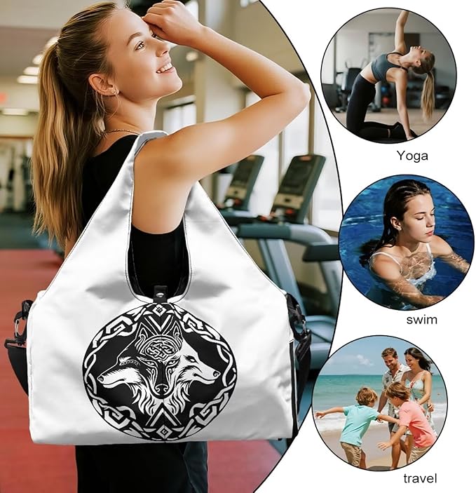 Yoga Mat Bag for Women Men Large Carryall Tote with Adjustable Shoulder Strap for Gym Yoga Travel Pilates Office