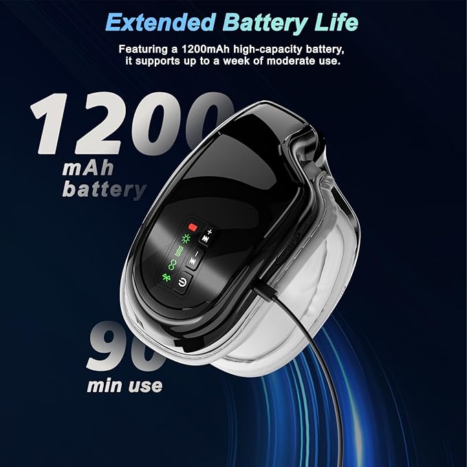 Eye Massager with Heat,Heated Eye Mask, Compression Massage,Eye Massager for Migraine Relief, Reduces Dark Circles & Strain, Improves Sleep, Ideal Gift for Men/Women,Black