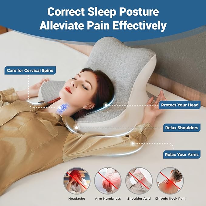 Reading Pillow for Bed, Lying, Leaning and Prone, Ergonomic Memory Foam Bed Wedge Pillow for Headboard, Chin & Back Support Pillows on Bedrest Couch Floor- Grey