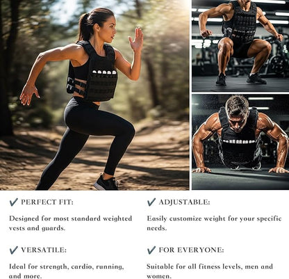 mavee 8-Pack Steel Weight Plates (0.44lb Each), Rustproof Solid Steel Inserts for Weighted Vests, Ankle/Wrist Weights - Ideal for Strength Training, Running, Cardio Workouts